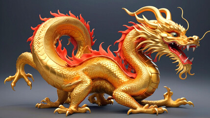 Obraz premium Chinese golden dragon
