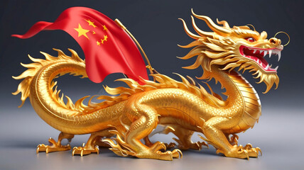 Obraz premium Chinese golden dragon