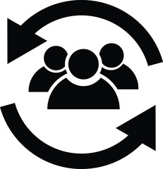 User staff rotation icon. Customer Retention symbol. Customer sign. Customer relationship management logo. flat style. - obrazy, fototapety, plakaty