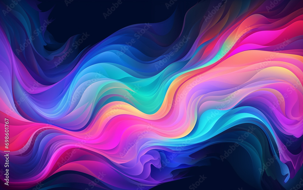 Wall mural Colorful curve abstract background,created with Generative AI tecnology.