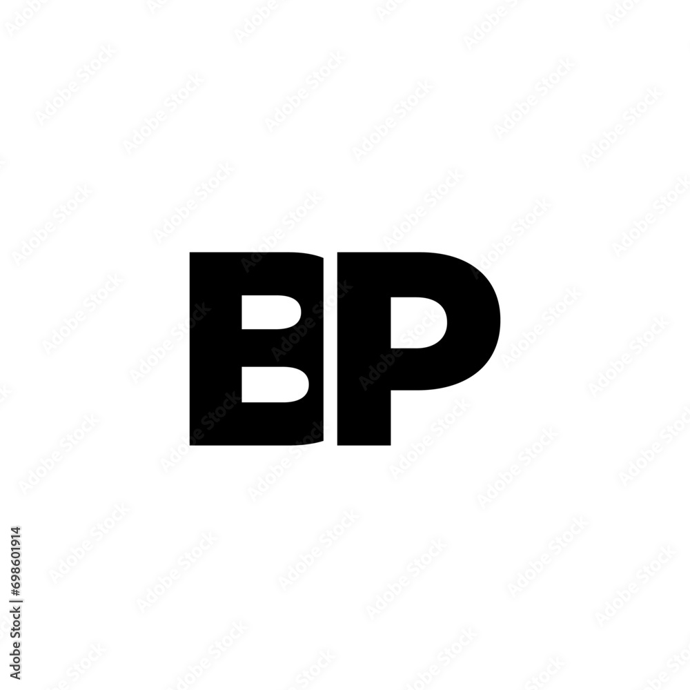Fototapete letter b and p, bp logo design template. minimal monogram initial based logotype.