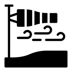 wind sign glyph icon