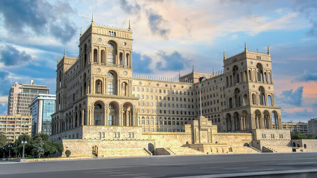 Azerbaijan House Of Government And Council Of Ministers Of Azerbaijan, Housing The Country's Political Offices, Located On Freedom Square In Baku