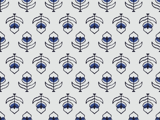 ALL OVER FLOWER BUD PATTERN WITH BORDER SEAMLESS PATTERN VECTOR ILLUSTRATION