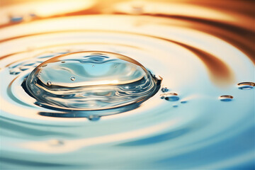 close up of a drop of water - obrazy, fototapety, plakaty