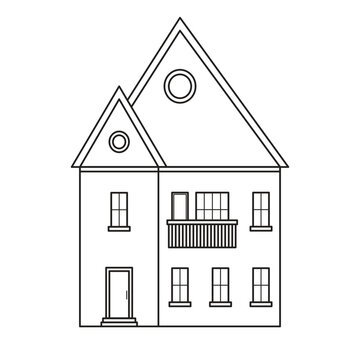 recommend clip art: Simple outline house. Vector illustration isolated on white background