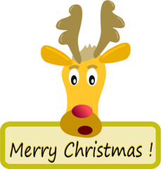 Reindeer head with christmas greetings
