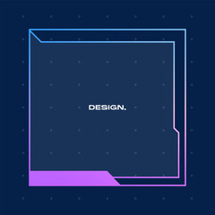 Fototapeta premium Futuristic square gradient background. Pop up window vector illustration.