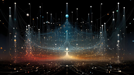Harmonic Strings of the Universe: Visualizing the Unseen Cosmic Web - obrazy, fototapety, plakaty