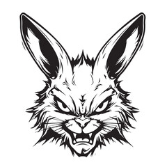 Angry rabbit sketch hand drawn sketch Vector
