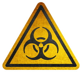 Danger symbol. Biohazard yellow triangle warning sign. Quarantine sign. Biohazard  symbol on yellow...