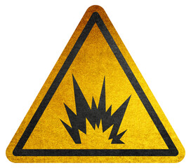 Warning Hazard Caution ISO Signs Icon Symbol Pictogram Explosion. W 02 sign. Explosive substances....