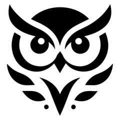 Owl vector silhouette, Owl Tattoo vector art illustration black color