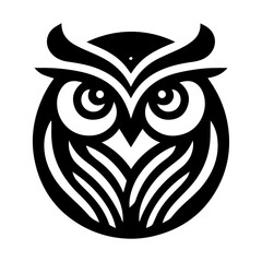 Owl vector silhouette, Owl Tattoo vector art illustration black color