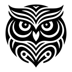 Owl vector silhouette, Owl Tattoo vector art illustration black color
