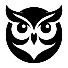 Owl vector silhouette, Owl Tattoo vector art illustration black color