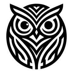 Owl vector silhouette, Owl Tattoo vector art illustration black color