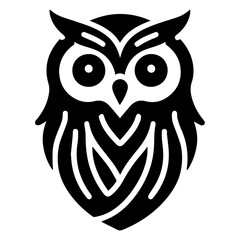 Owl vector silhouette, Owl Tattoo vector art illustration black color