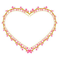 Golden Love Frame With Pink Floral