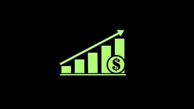 Business graph icon animation .business growth concept