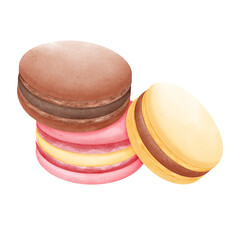 french macarons isolated on white