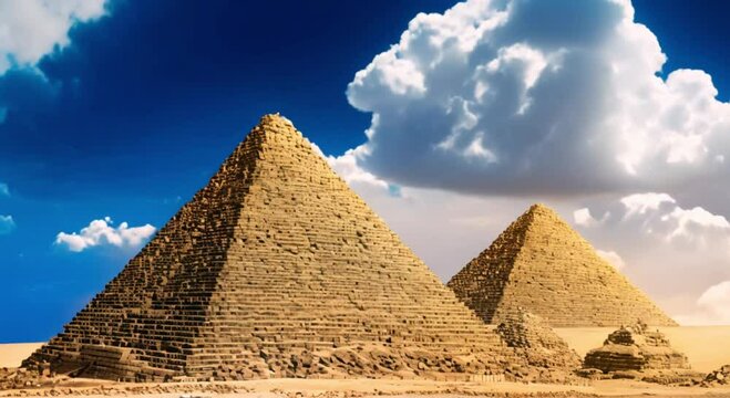 Pyramid Photo 4K Full HD Video Download Egypt Blue Coludy Sky No People Landscape Download