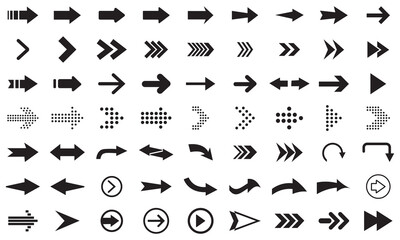 Arrows vector set. Arrow icon collection. Mega set of arrow vector. Modern simple arrows. Vector illustration - obrazy, fototapety, plakaty