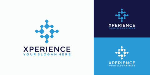 Modern connection letter X logo design - obrazy, fototapety, plakaty