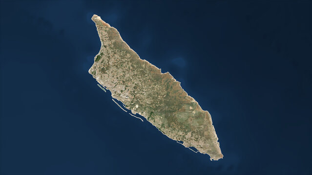 Aruba outlined. Low-res satellite map