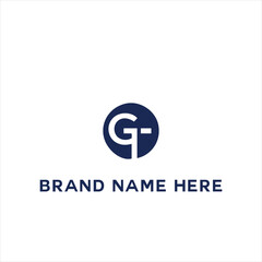 GT logo. G T design. White GT letter. GT, G T letter logo design. Initial letter GT linked circle uppercase monogram logo. G T letter logo vector design.	
