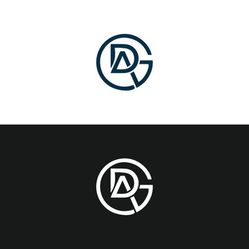 DAG logo. D A G design. White DAG letter. DAG, D A G letter logo design. Initial letter DAG linked circle uppercase monogram logo. D A G letter logo vector design.	