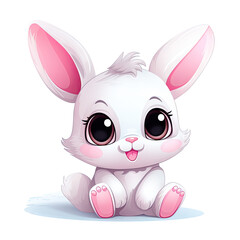 Fototapeta premium Cute cartoon rabbit illustration