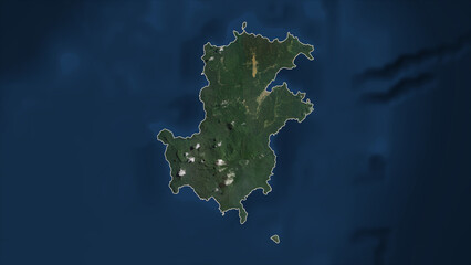 Principe - São Tomé e Príncipe outlined. Low-res satellite map
