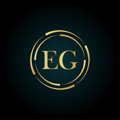 Royal Letter EG Logo Template. EG Luxury golden letter logo. EG letter logo design. EG creative golden latter logo design. Initial EG Letter. EG logo design template vector illustration