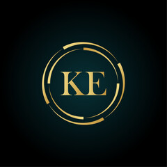 Royal Letter KE Logo Template. KE Luxury golden letter logo. KE letter logo design. KE creative golden latter logo design. Initial KE Letter. KE logo design template vector illustration