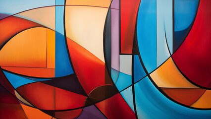 Colorful Chaos: Geometric Abstraction in Oil