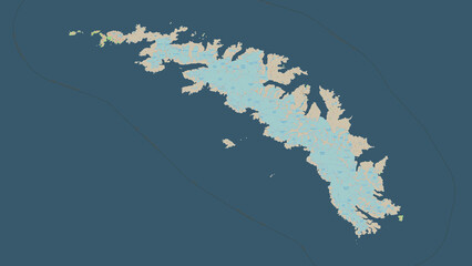South Georgia - South Georgia and the South Sandwich Islands highlighted. Topographic Map © zelwanka