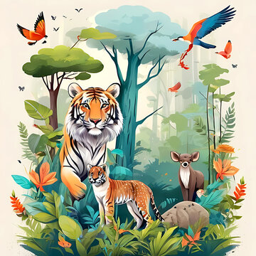 World Wildlife Day Colorful graphics artwork design 