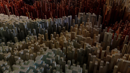 Fototapeta premium 3d rendering of colorful vertical structures with abstract background style