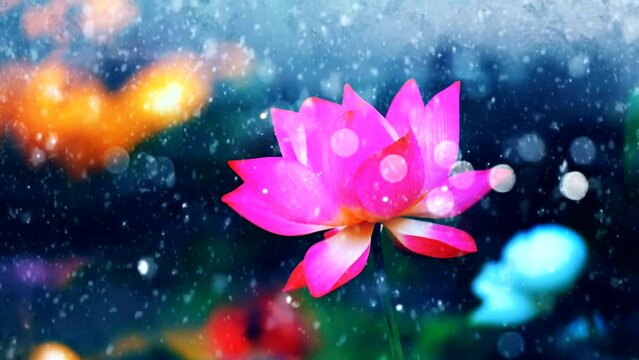 lotus flower in winter