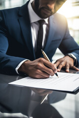 Office worker preparing documents