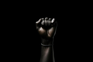 Concept woman closeup background fist power protest symbol background black fight hand human woman revolution