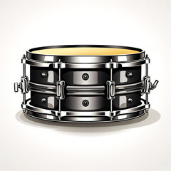 Snare drum on a white background isolated.