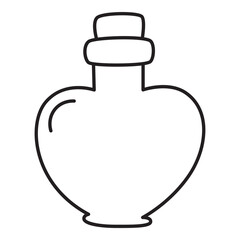 Obraz premium Love poison bottle with heart shape line icon.