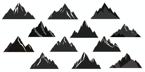 Mountain silhouettes set. Vector illustration