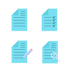 Paper documents icons. Line symbol. File icon