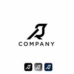 Letter R logo with minimalist bird negative space, fully editable - obrazy, fototapety, plakaty
