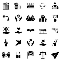  Freedom Icon in Solid Style Perfect for Presentation and any Purpose