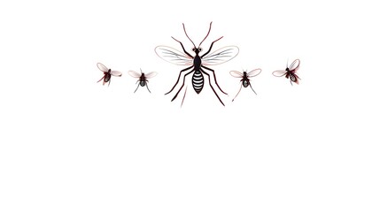 Vector illustration for world malaria day for banner, Social media post design, poster, and card design. Mosquitoes isolated on white background. 25th April. Time to deliver zero malaria. Dengue fever