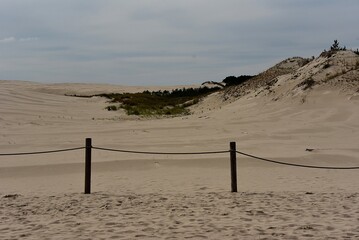 moving sand dunes near the city of Léba in Poland